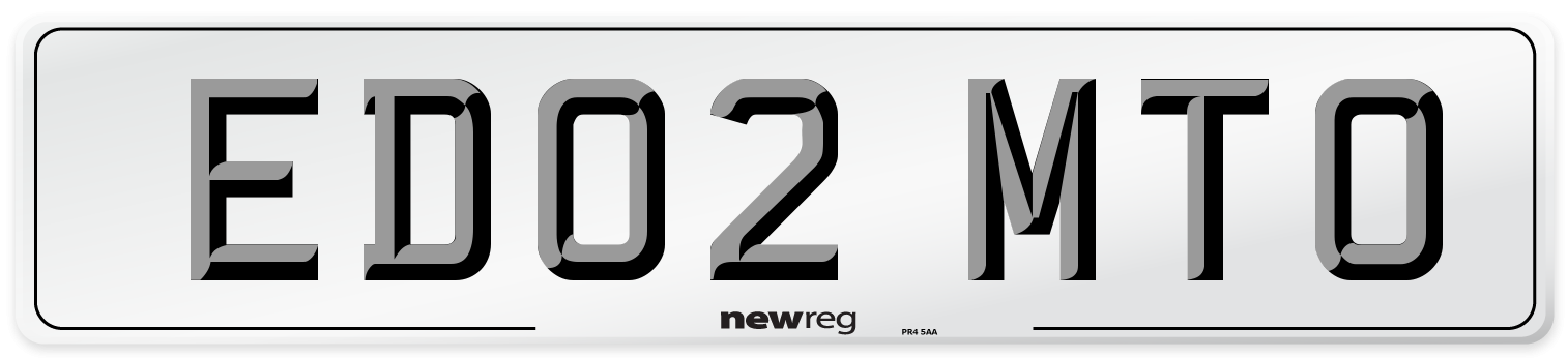 ED02 MTO Number Plate from New Reg
